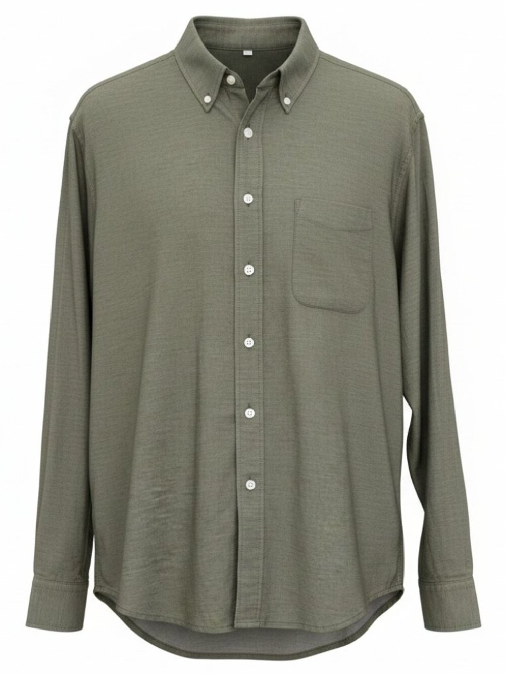 Faherty Brand Olive TENCEL Cotton Button-Down Chambray Shirt Men's L